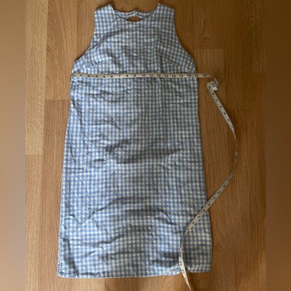 Vintage Gingham Blue & White Shift Dresss - Picture 2 of 5